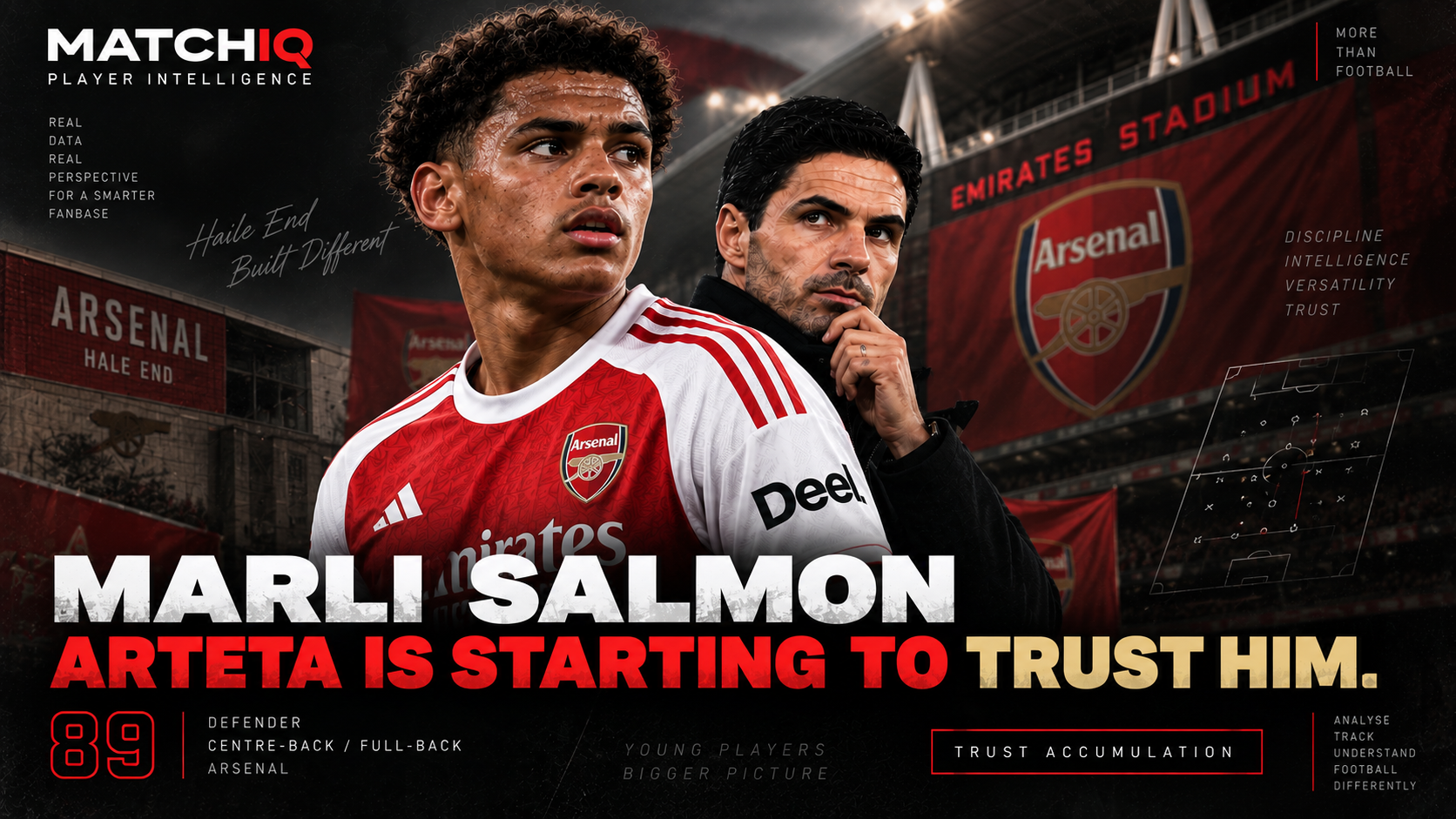 Arsenal defender Marli Salmon alongside Mikel Arteta as MATCHIQ examines why the manager is beginning to trust the 17-year-old.