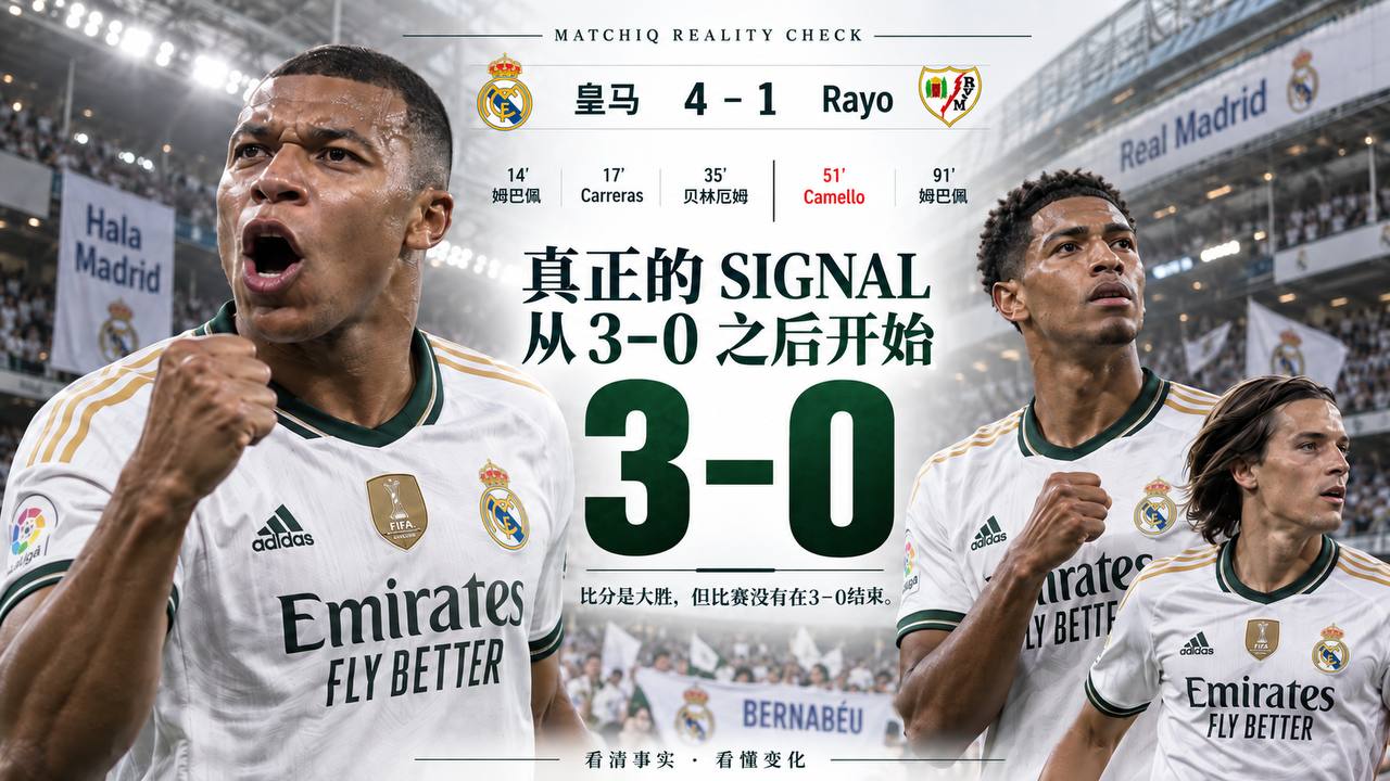皇马4比1Rayo MATCHIQ Reality Check 赛后图
